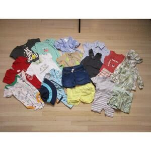 Baby Boy Summer Clothes Bundle 6M Swimsuit Hat Outfits Sleeveless Tops Bodysuits